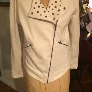 MNG beige motorcycle jacket . New